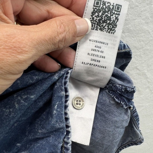 True Religion Denim Dress Small Chambray Blue Splattered Western - Picture 9 of 14